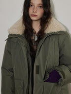 Lofi choose 90 Percent White Duck Down Insulated Commuter Relaxed Fit Olive Zip Down Jackets