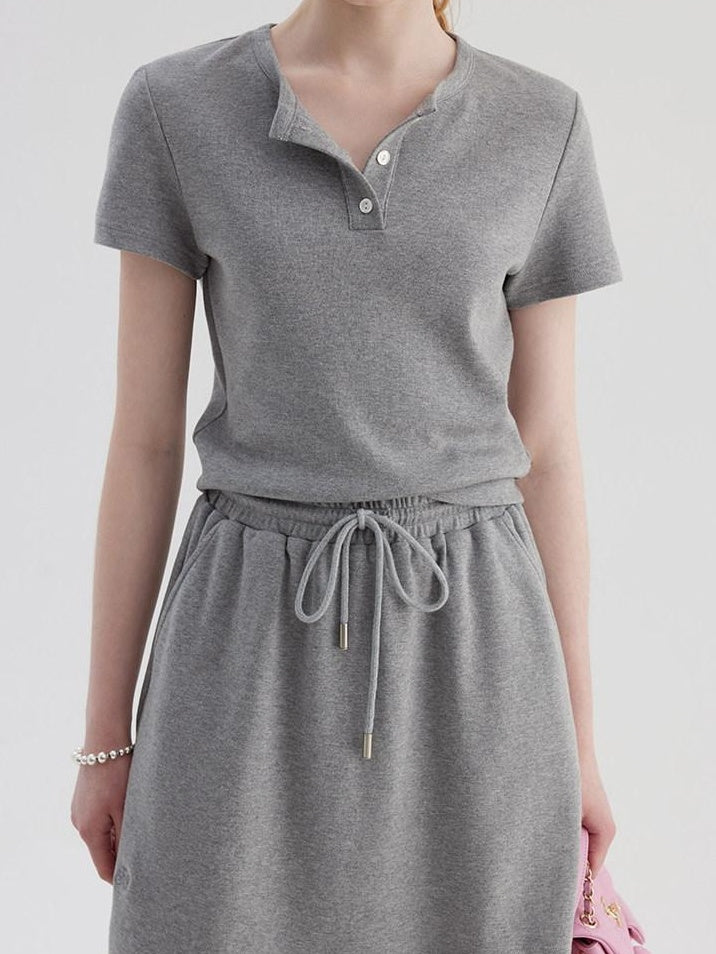 fano 96 Percent Cotton Soft Crop Top Mini Skirt Young Women Matching Top & Skirt Sets