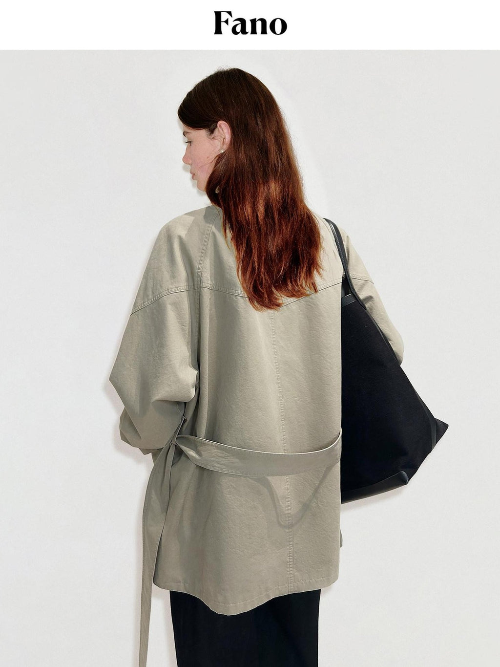 fano Pure Cotton Loose Korean Commuter Single Breasted Women Khaki Grey Trench Coats