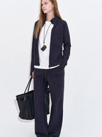 fano Stretch Long Sleeve Zip Front Sporty Standard Fit Women Solid Lounge Sets