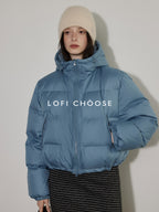 Lofi choose 90 Percent White Duck Down Warm Loose Hooded Short Casual Zipper Down Jackets