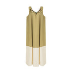 unspoken_Khaki_Beige_Colorblock_Sleeveless_H_Line_Round_Neck_Loose_Waist_Maxi_Dresses_MISSTT