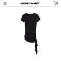 audreyyang_Modal_Cotton_Ruched_Commuter_Slim_Round_Neck_Womens_Black_Short_Sleeve_T-Shirts_MISSTT