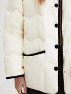 fano 90 Percent White Duck Down Minimal Commuter Straight Colorblock Down Jackets