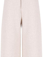 fano Soft Knit Polyester Beige Natural Waist Casual Wide Leg Women Sweatpants