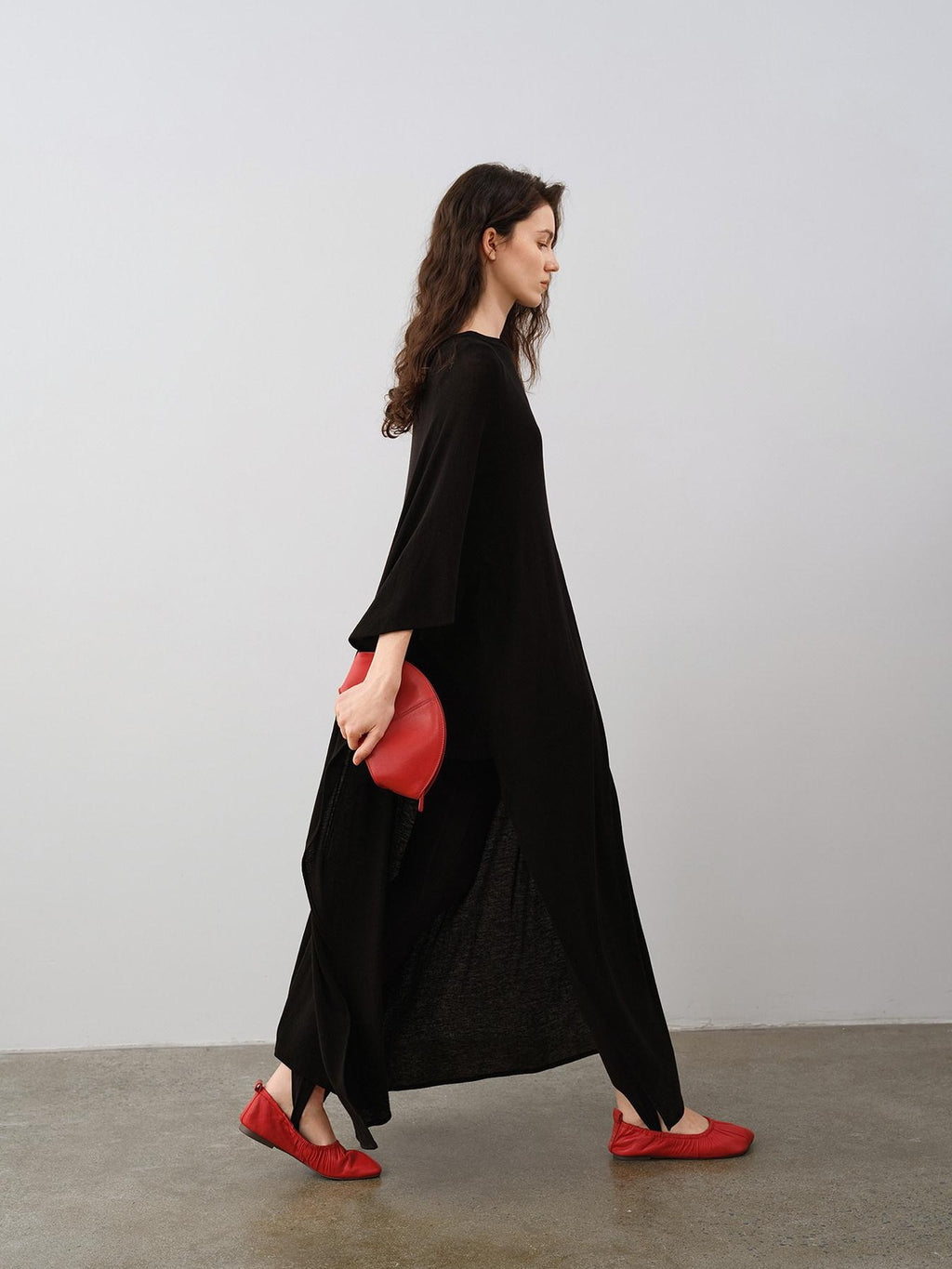 audreyyang Lyocell Wool Blend Loose Sleeveless Pullover Stirrup Leggings Top & Pants Sets