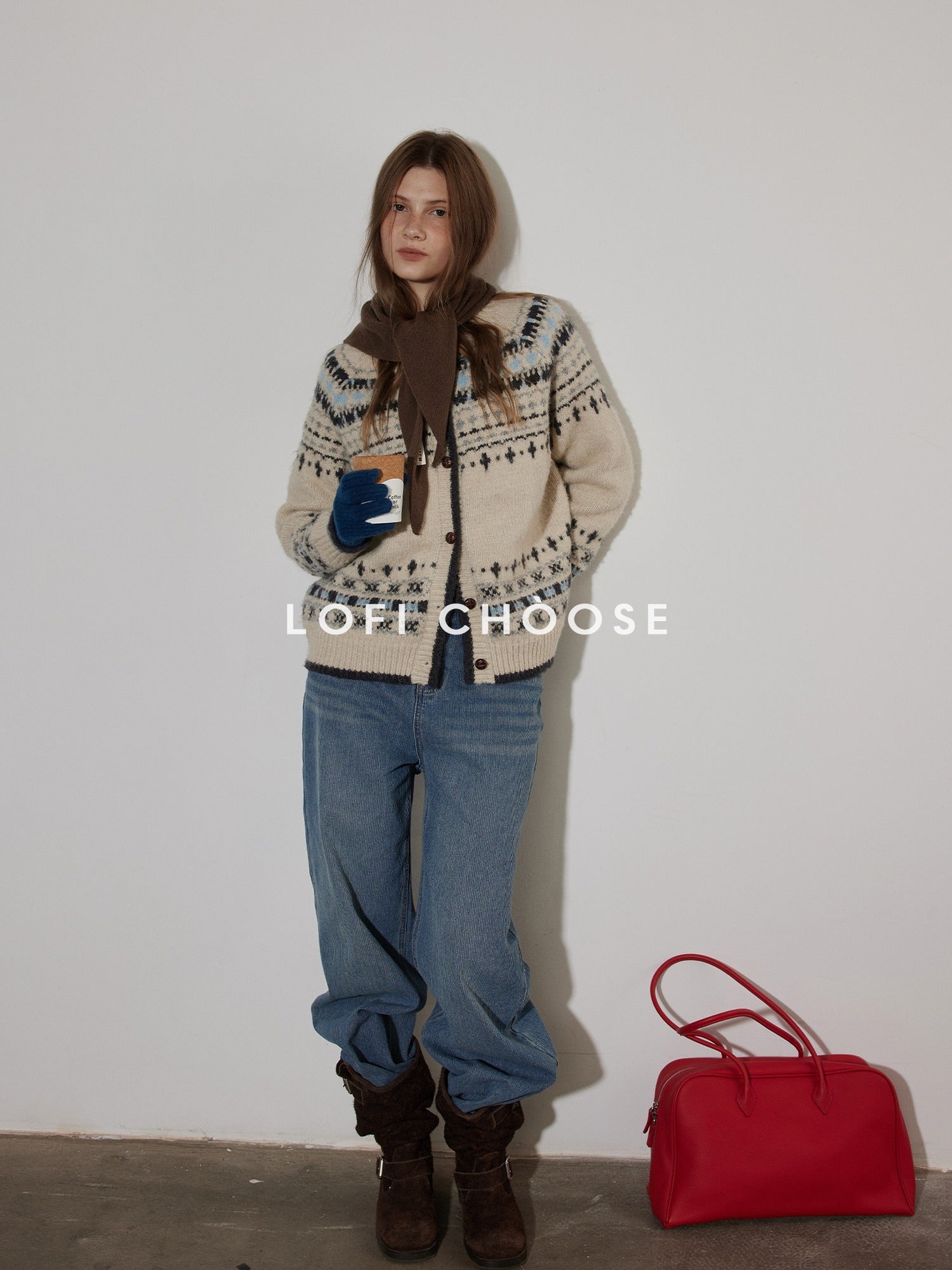 Lofi choose Soft Stretch Button Front Slouchy Loose Fit Round Neck Women Beige Cardigans