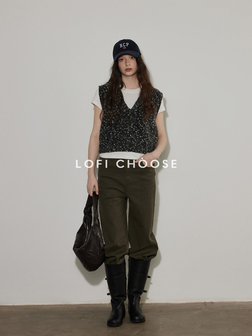 Lofi choose High Waist Washed Vintage Olive Zipper Fly Non Stretch Women Wide Leg Jeans