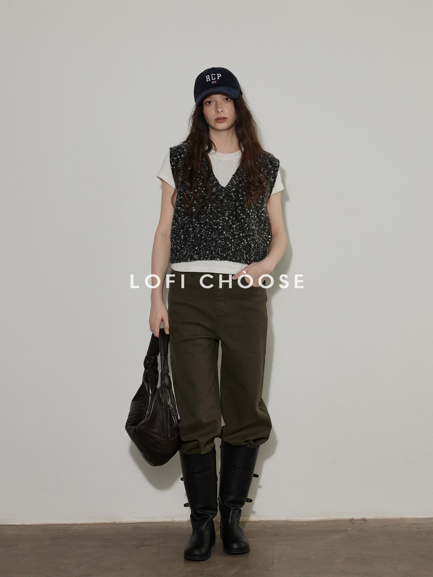 Lofi choose High Waist Washed Vintage Olive Zipper Fly Non Stretch Women Wide Leg Jeans