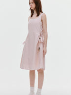 fano Tencel Lyocell Aline Sleeveless Square Neck Korean Commuter Midi Dresses