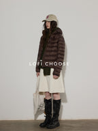Lofi choose 90 Percent White Duck Down Thick Warm Loose Commuter Hooded Zipper Down Jackets
