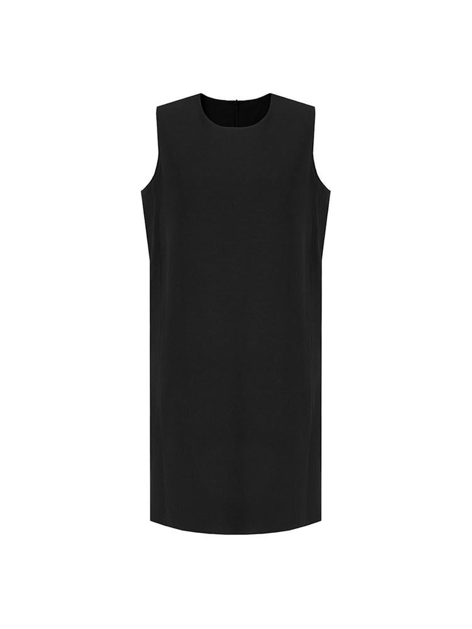 unspoken Minimal Sleeveless Natural Waist Structured Vest For Office Acetate Midi Dresses