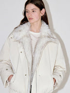 fano Warm 90% White Duck Down Straight Fit Korean Turn Collar Women Down Jackets