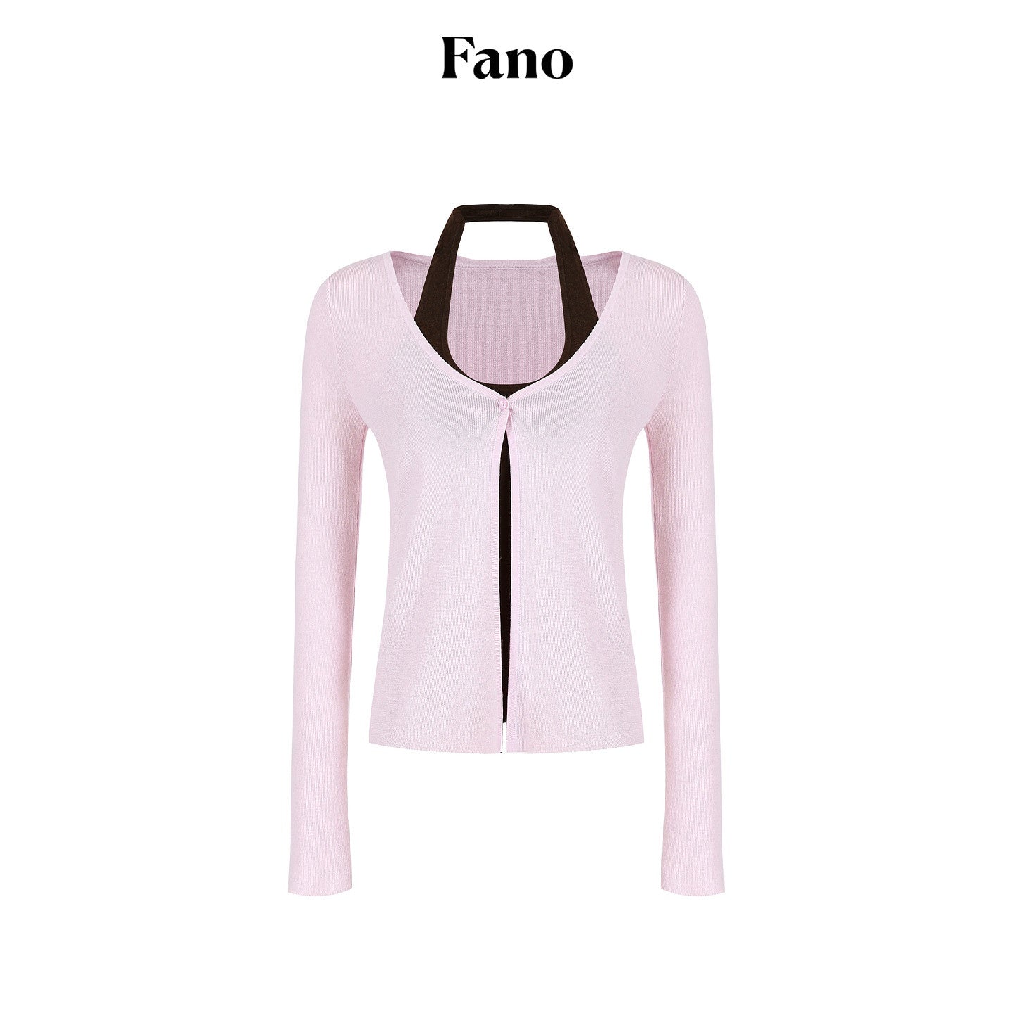 fano_Soft_Breathable_Korean_V-neck_Slim_Faux_Layered_Colorblock_Cardigans_MISSTT