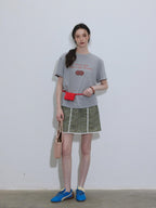 Lofi choose High Waist Floral A Line Relaxed Fit Workwear Women Coffee Green Mini Skirts
