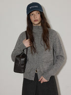 Lofi choose Soft Wool Blend Rolled Edge Loose Office Knit Button Long Sleeve Cardigans