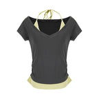 unspoken_Moisture_Wicking_Lyocell_Slim_V-neck_Patchwork_Grey_Green_Halter_Crop_Tops_MISSTT