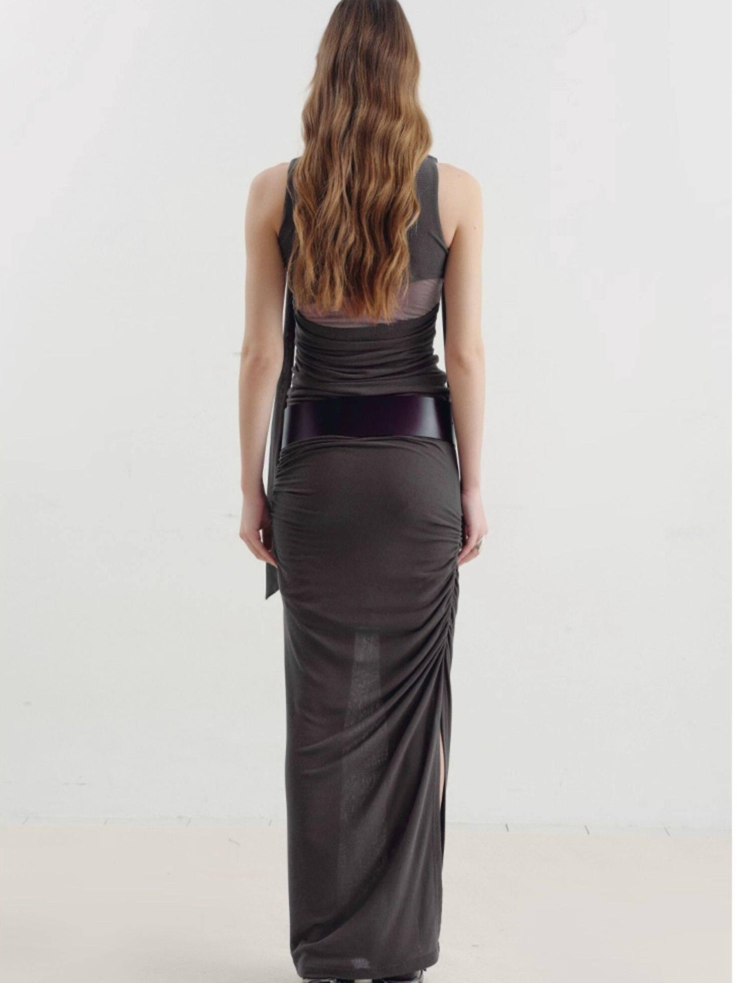 someone sometimes Versatile Pleated Tie Cami Slim Fit Lyocell Linen Blend Women Top & Skirt Sets