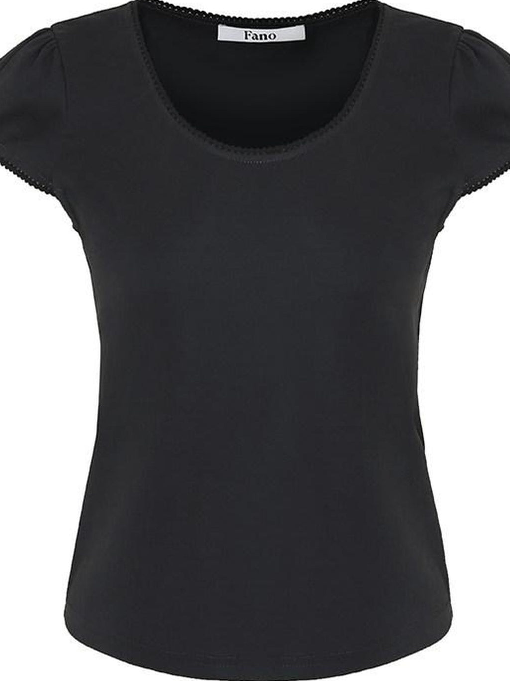 fano Stretch Cotton Blend Korean Slim Crewneck Charcoal Short Sleeve T-Shirts