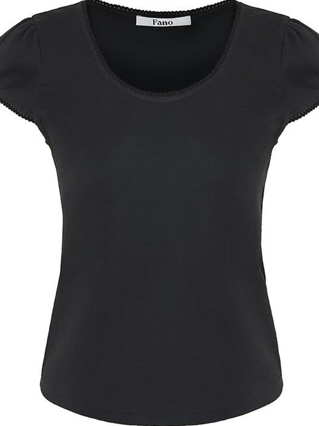 fano Stretch Cotton Blend Korean Slim Crewneck Charcoal Short Sleeve T-Shirts