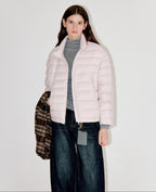 fano Warm 90 Percent Duck Down Straight Commuter Short Pink Fur Collar Down Jackets