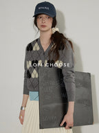 Lofi choose Acrylic Blend Colorblock Relaxed Fit Office Women Heart Buttoned Gray Cardigans