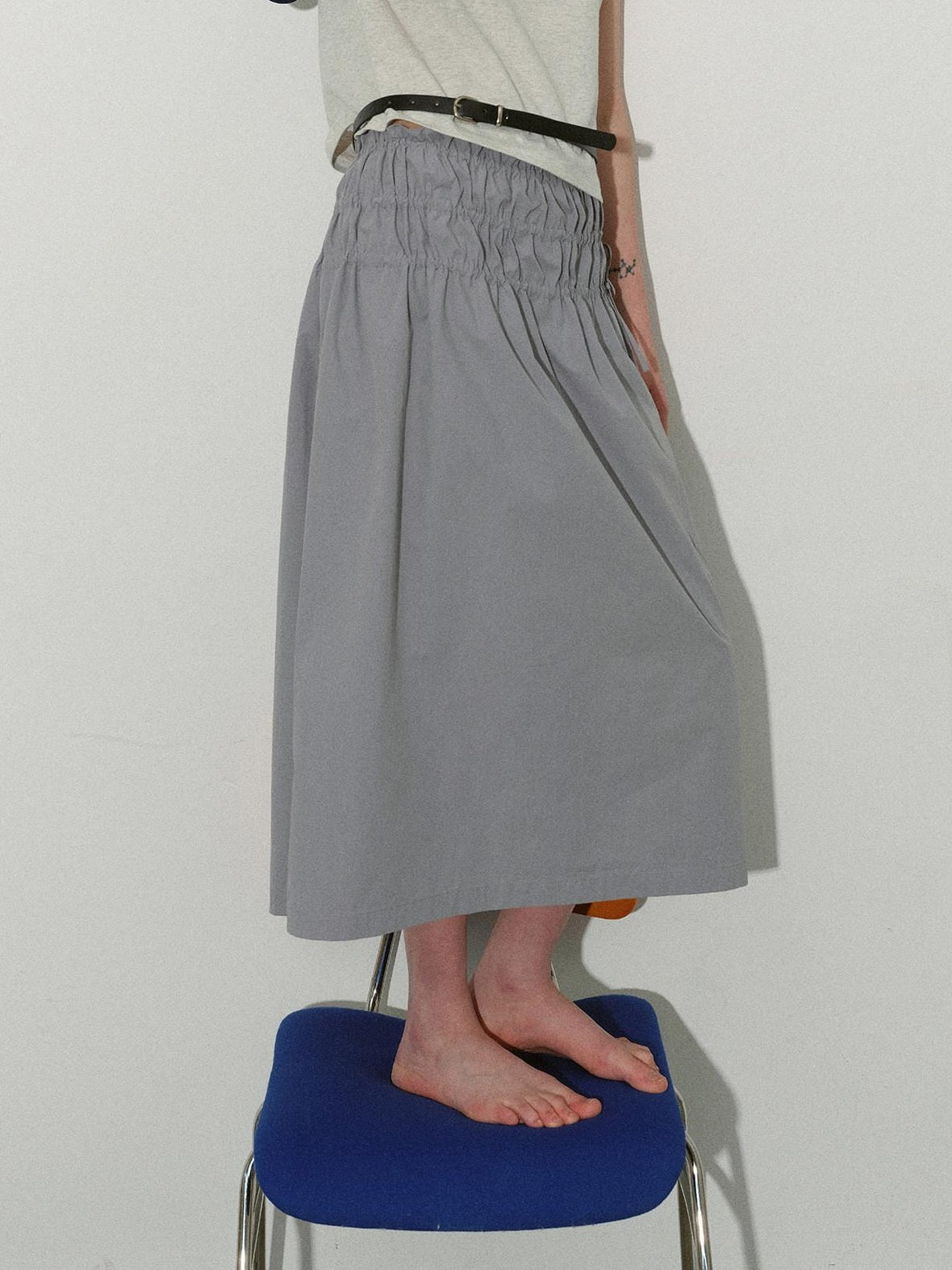 Lofi choose High Waist Bow A Line Cotton Commuter Loose Fit Women Tie Elegant Midi Skirts