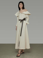 unspoken Comfortable Cotton Blend High Waist Asymmetrical Shirt Dress Office Maxi Dresses