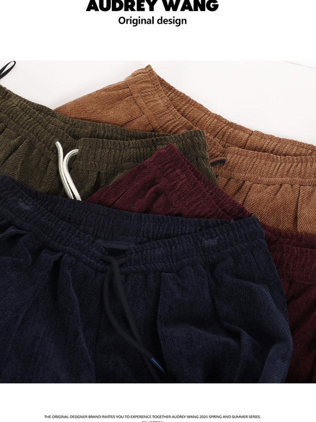 audreyyang Comfort Stretch Polyester Casual Elastic Pull On Women Wide Leg Pants
