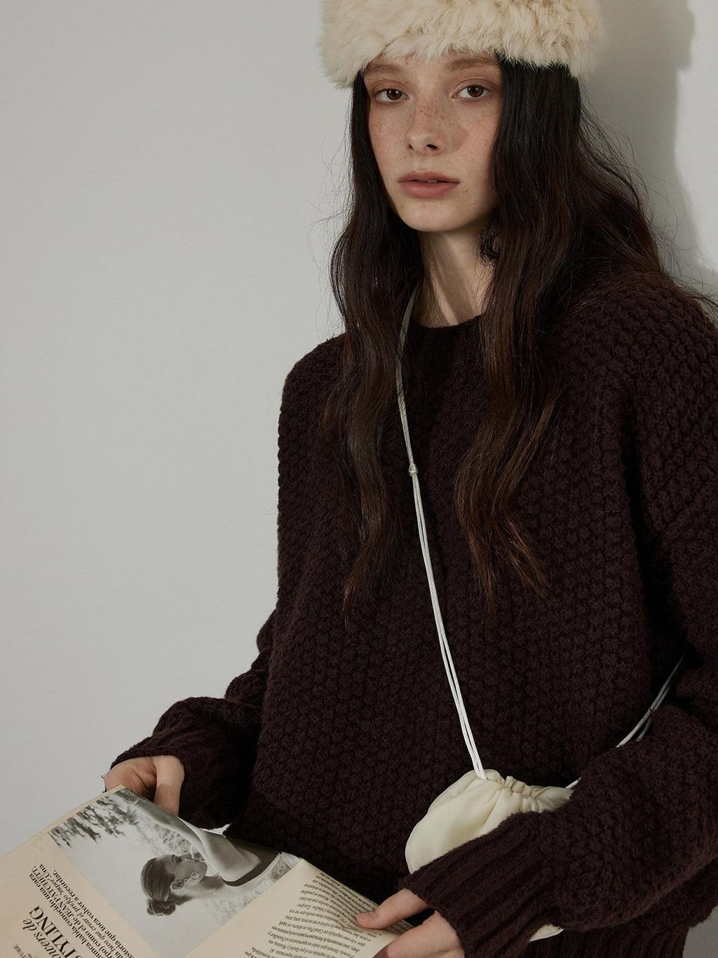 Lofi choose Cozy Thick Loose Fit Commuter Crewneck Knit Pullover Office Sweaters