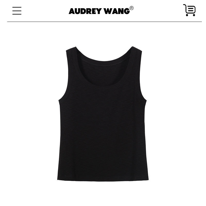 audreyyang_Viscose_Cotton_Slim_Fit_Casual_Round_Neck_Women_Solid_Short_Sleeve_T-Shirts_MISSTT