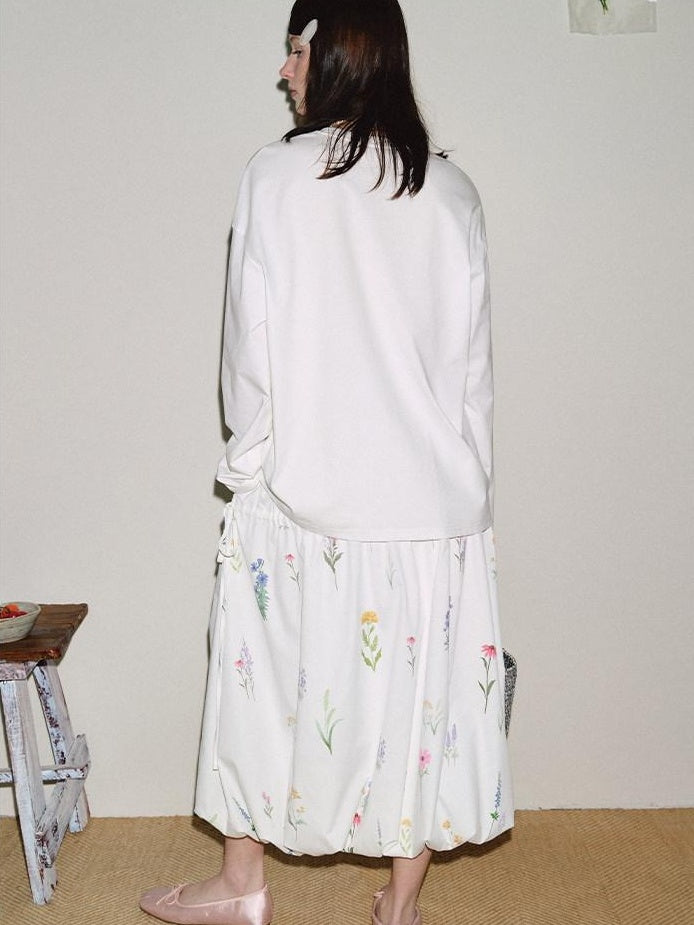 fano Moisture Wicking Casual Loose Fit Floral Print Cotton Long Sleeve T-Shirts