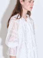 fano Breathable Lyocell Relaxed Three Quarter Sleeve White Lounge Top & Shorts Sets