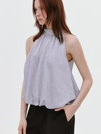 fano Soft Viscose Blend Striped Commuter Loose Halter For Women Halter Crop Tops