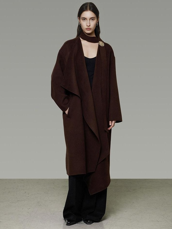 unspoken 100 Percent Sheep Wool Mid Length Relaxed Minimalist Workwear Wool Coats