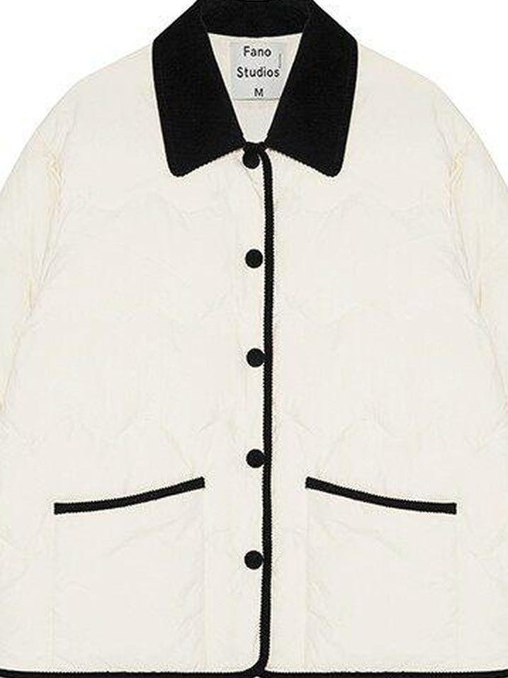fano 90 Percent White Duck Down Minimal Commuter Straight Colorblock Down Jackets