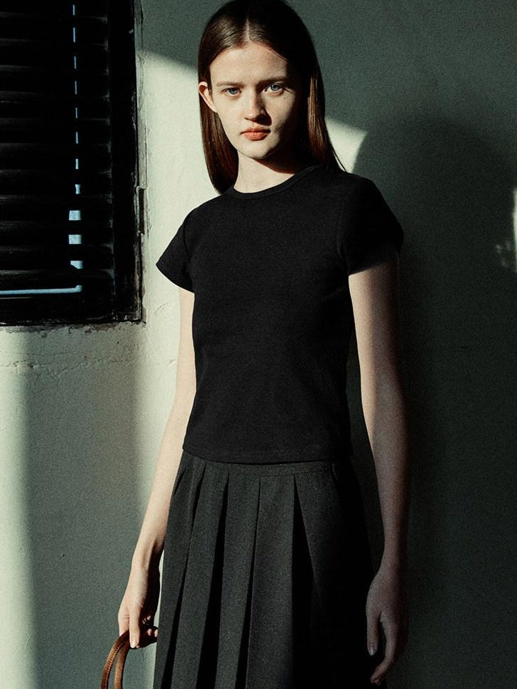 fano Stretch Cotton Commuter Straight Fit Women Crewneck Short Sleeve T-Shirts