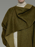 unspoken Asymmetrical Lambswool Blend Oversized Minimal Commuter Tailored Wool Coats