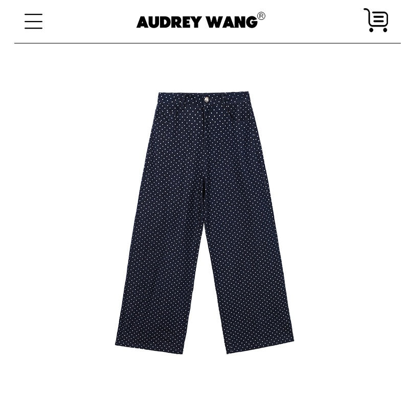 audreyyang_Bow_Detail_Loose_Fit_Casual_Women_Daily_Polka_Dot_Cotton_Denim_Jackets_MISSTT
