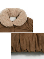 someonesometimes Thick Insulated Casual Loose Lantern Sleeves Women Zip Front Puffer Jackets