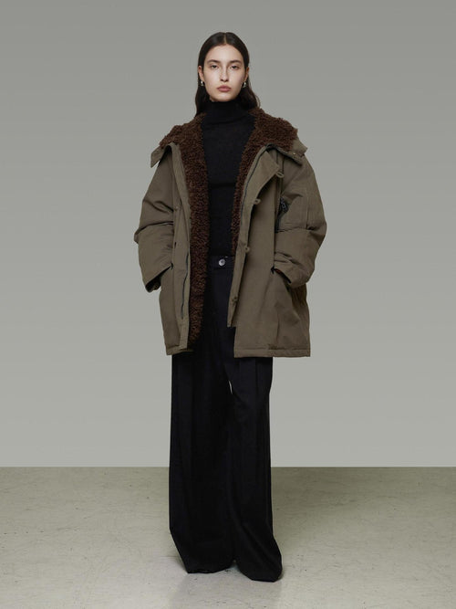 unspoken 90 Percent White Duck Down Hooded Loose Patchwork Cotton Warm Women Down Jackets