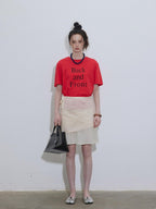 Lofi choose High Waist Flattering A Line Loose Fit Office Casual Pink Midi Skirts