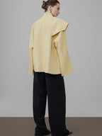 unspoken Minimal Commuter Short Straight Fit Women Cream Yellow S M Wool Coats