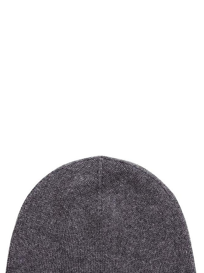 fano Cozy Wool Minimalist Knit Round Top Unisex Everyday Dark Gray Beanies