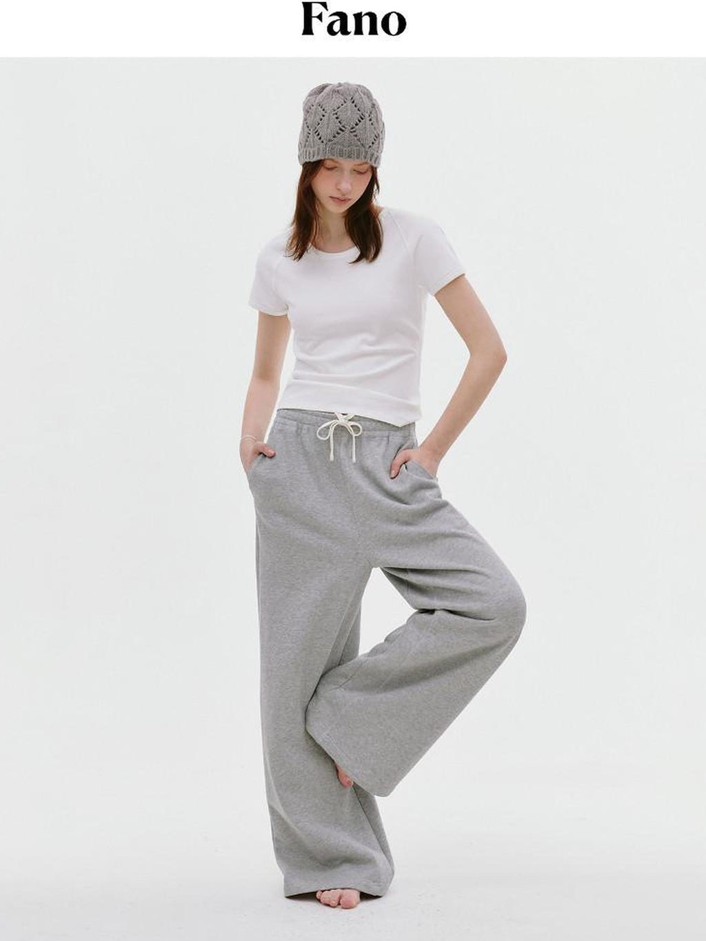 fano Breathable Cotton Lyocell Slim Cropped Korean Womens White Short Sleeve T-Shirts