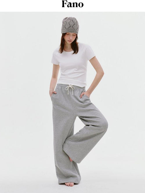 fano Breathable Cotton Lyocell Slim Cropped Korean Womens White Short Sleeve T-Shirts