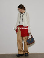 Lofi choose Acrylic Cotton Blend Loose Fit Commuter Two Piece Cardigan Long Sleeve T-Shirts