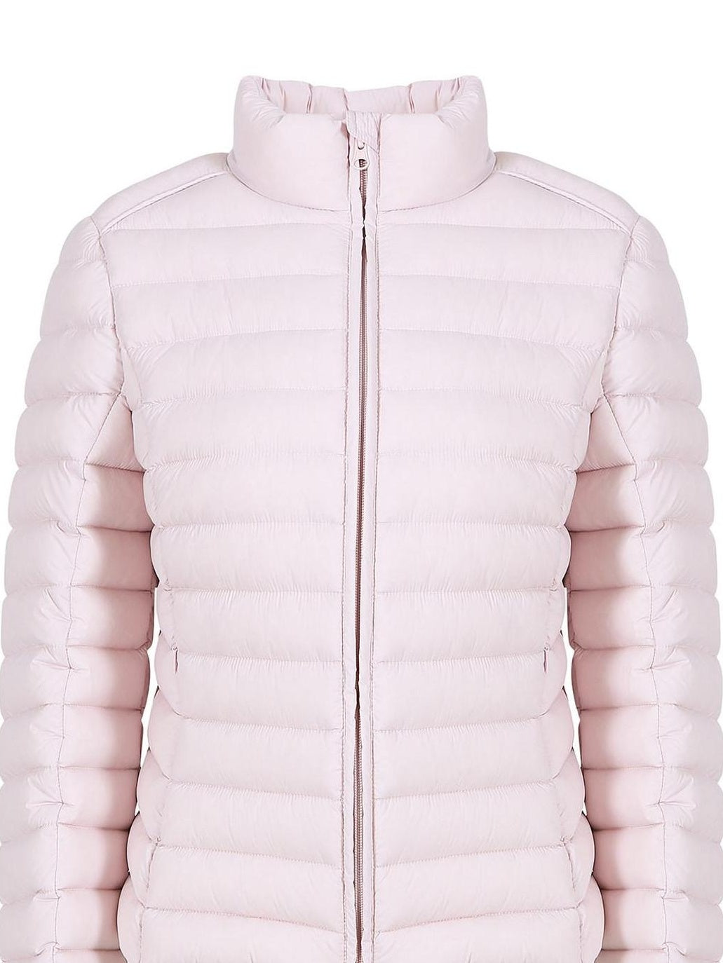 fano 90% White Duck Down Warm Slim Short Stand Collar Zipper Pink Down Jackets