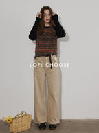 Lofi choose High Waist Casual Loose Fit Zipper Front No Stretch Beige Women Wide Leg Jeans