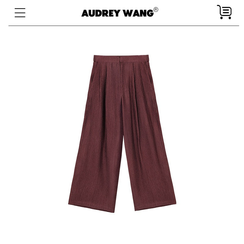 audreyyang_Shape_Retention_Viscose_Blend_Loose_Collared_Button_Women_Black_Top_&_Pants_Sets_MISSTT